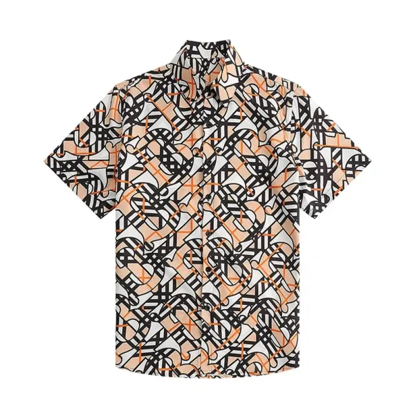 Burberry Check Print Short-Sleeve Shirt Orange Beige Black - 30