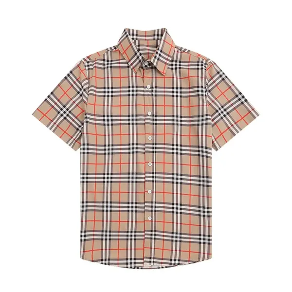 Burberry Check Print Short-Sleeve Shirt Orange Beige Black - 32