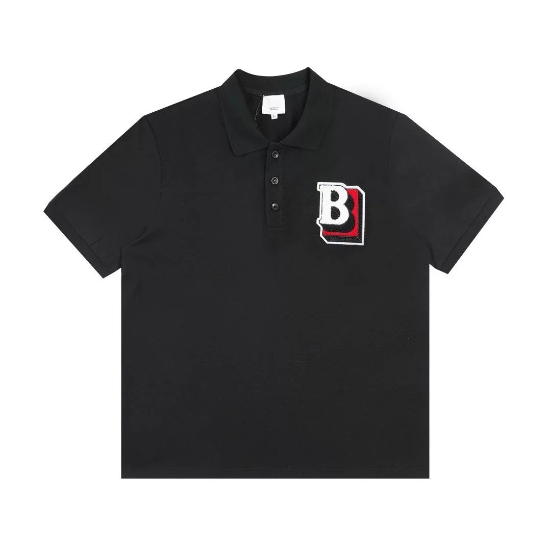 Burberry Leather-Patch Polo Black Polo Shirt - 7