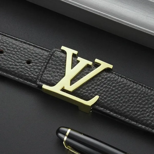 Louis Vuitton Reversible Belt Olive Green and Navy Leather Belt - 11