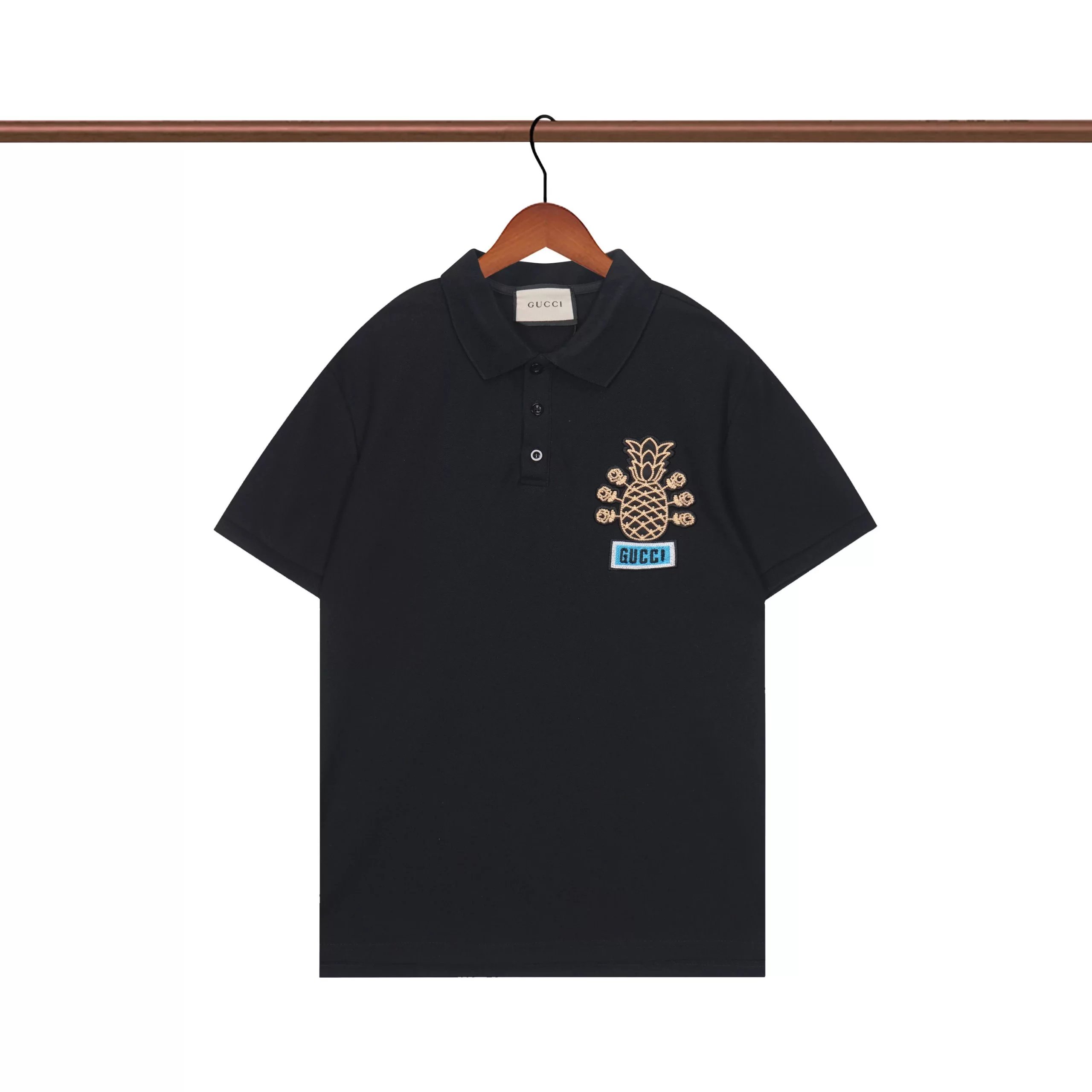 Gucci Pineapple Embroidered Polo Orange Polo Shirt - 14