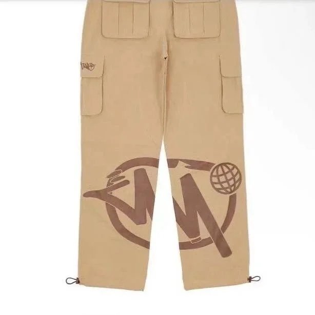 Stussy Cargo Pants Burgundy with Global Logo Print - 14