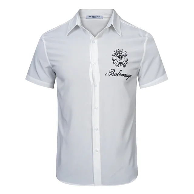 Balenciaga Shirts Short-Sleeve Logo-Print Button-Up Shirt product detail image 33