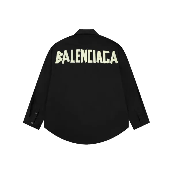 Balenciaga Logo Graffiti Print Black Shirt - 17