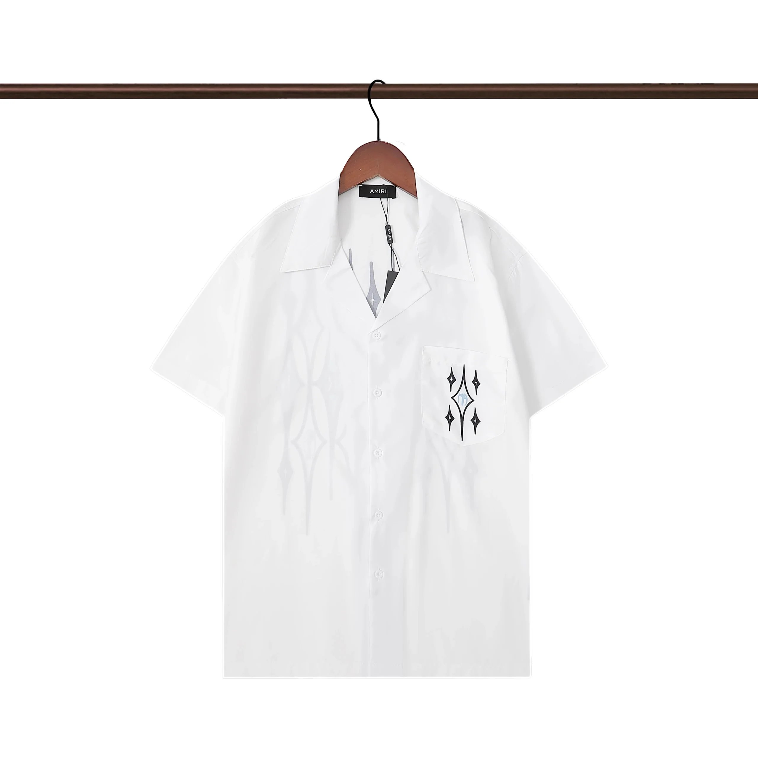 Amiri Graffiti Print Short-Sleeve Shirt Navy - 19