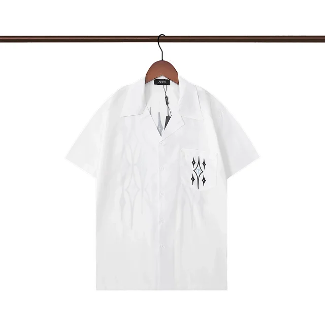 AMIRI Shirts Short-sleeve logo-print button-up product detail image 18