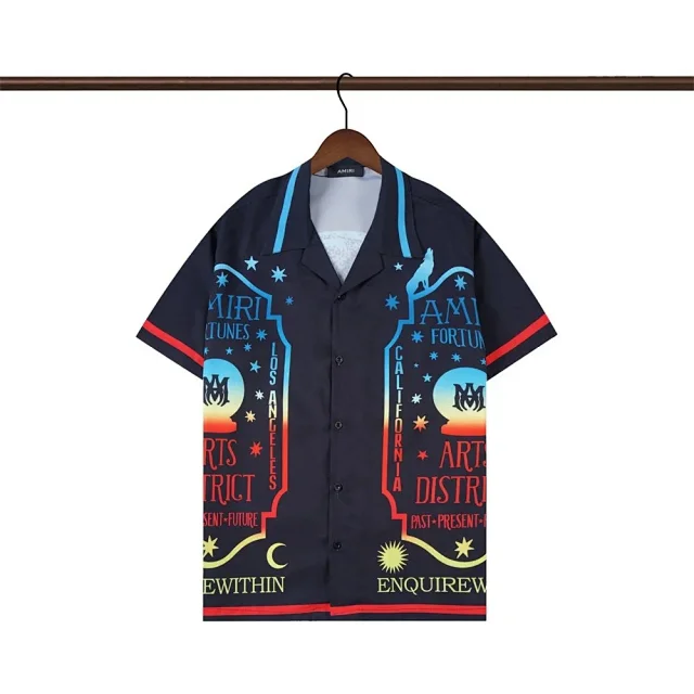 AMIRI Shirts Short-sleeve logo-print button-up product detail image 25