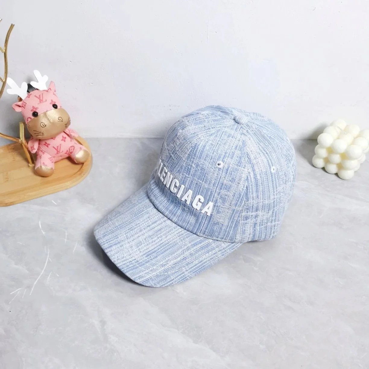 Balenciaga BB Logo Embroidered Monogram Baseball Cap Gray - 33