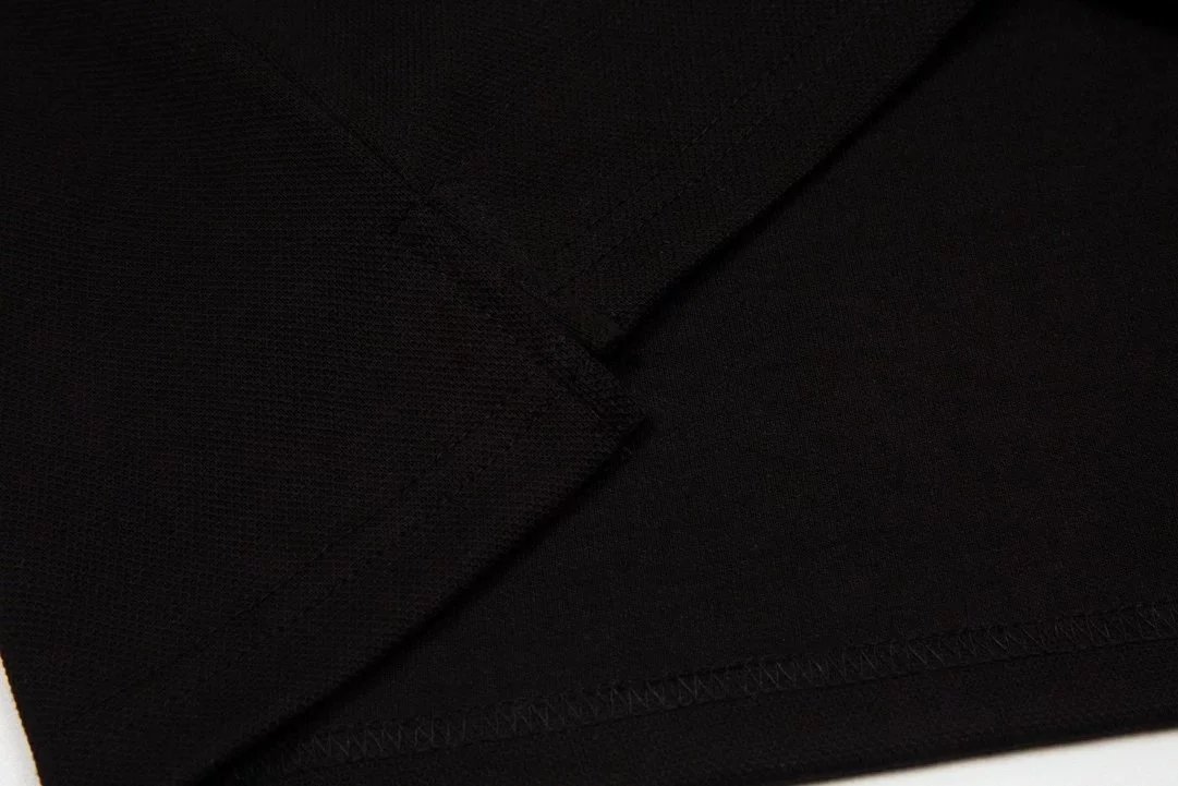 Burberry Leather-Patch Polo Black Polo Shirt - 4
