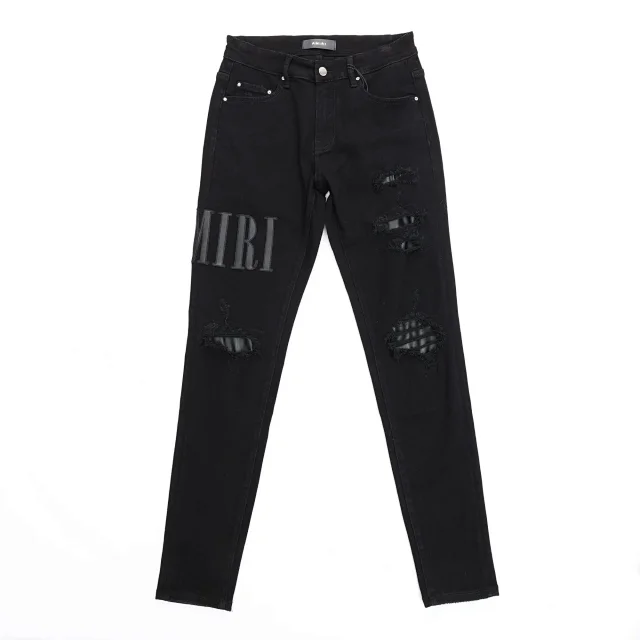 AMIRI Jeans Distressed skinny with logo appliqué product detail image 27