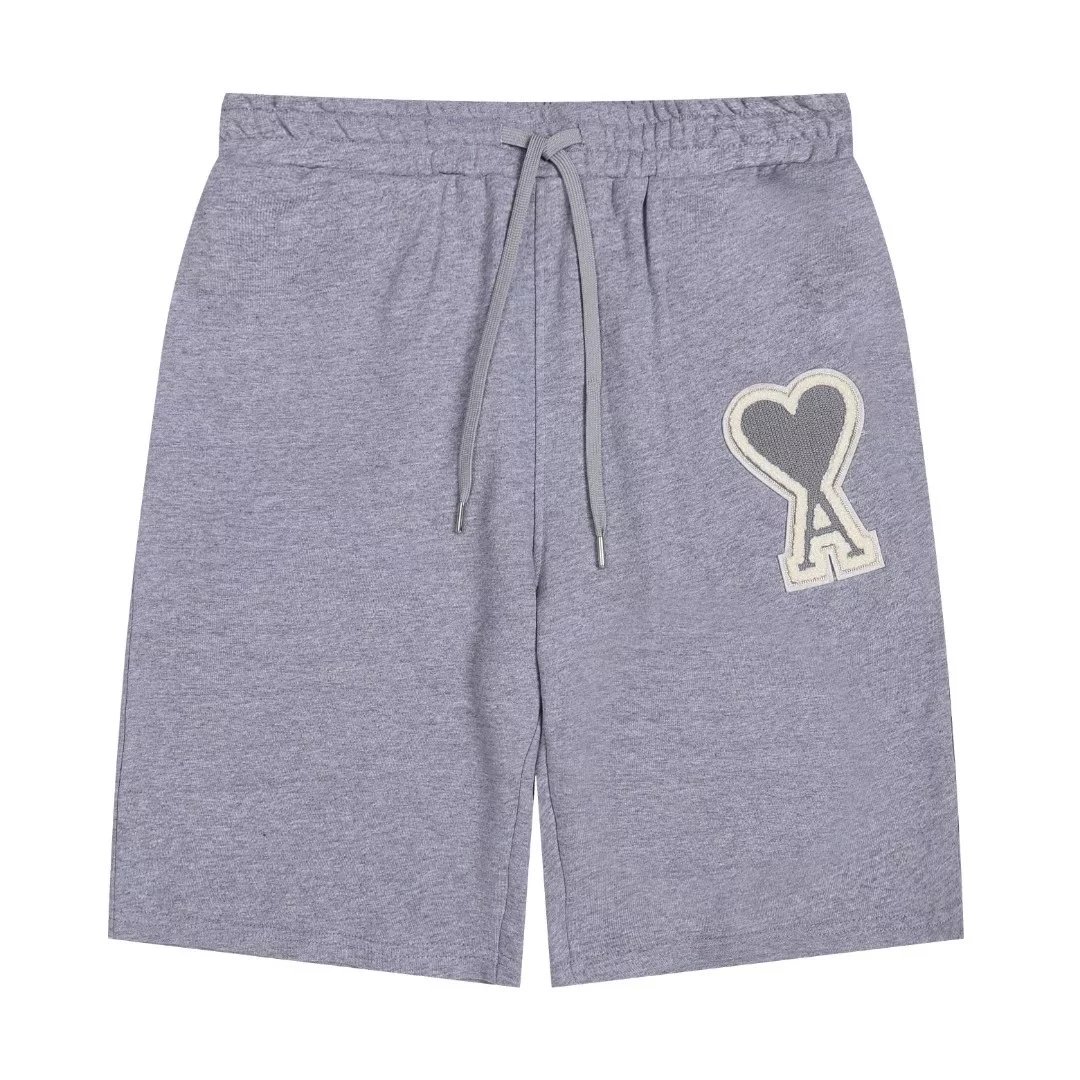 Ami Paris Heart Logo Shorts Beige - 40