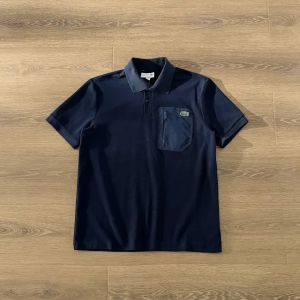 Lacoste Classic Polo Shirt White with Navy Trim Polo - 13