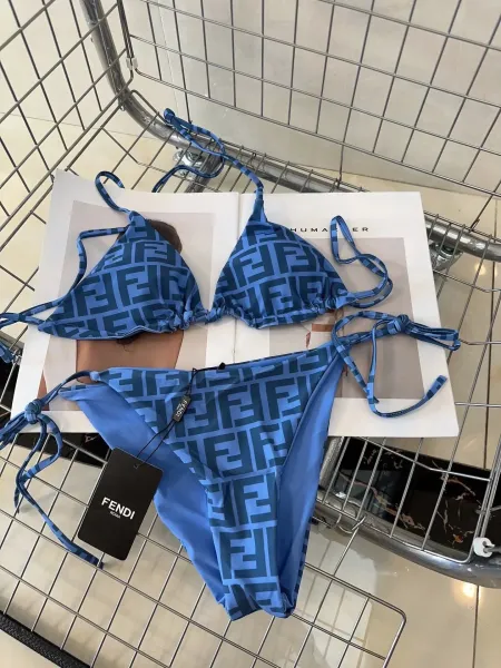 Fendi Logo-Print One-Piece Swimsuit Brown - 28