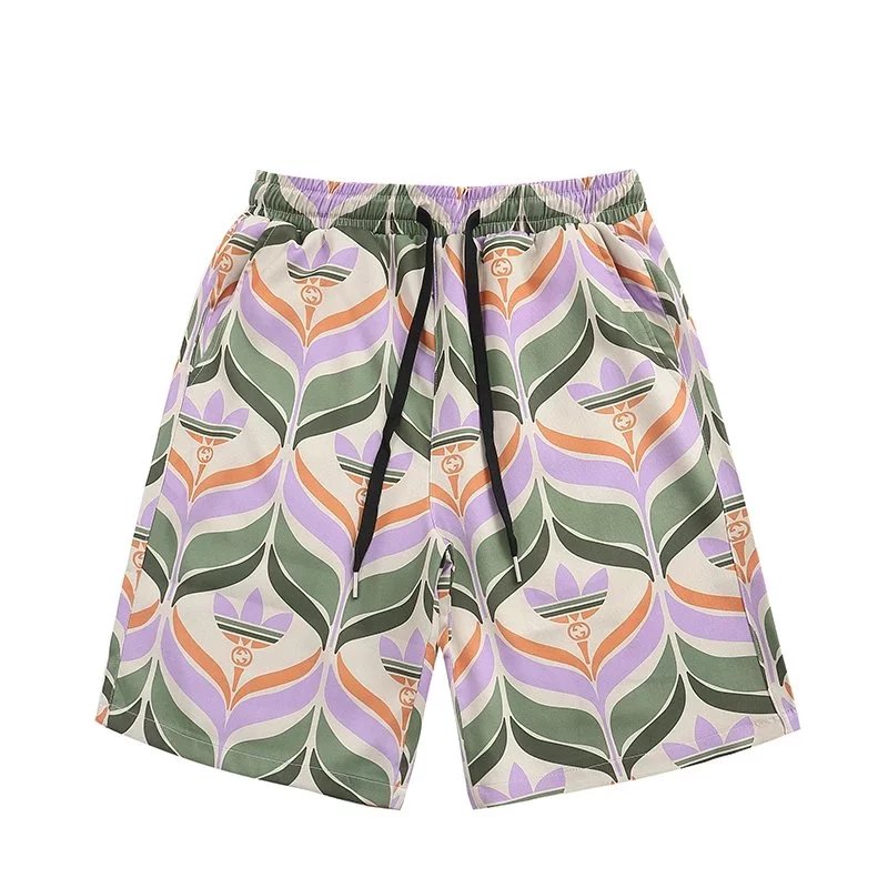 Gucci Tiger Print Silk Shirt and Shorts Set Light Blue Multicolor - 33