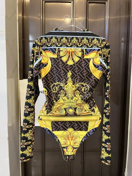 Versace Medusa Urn Print Long-Sleeve Bodysuit Lilac - 27