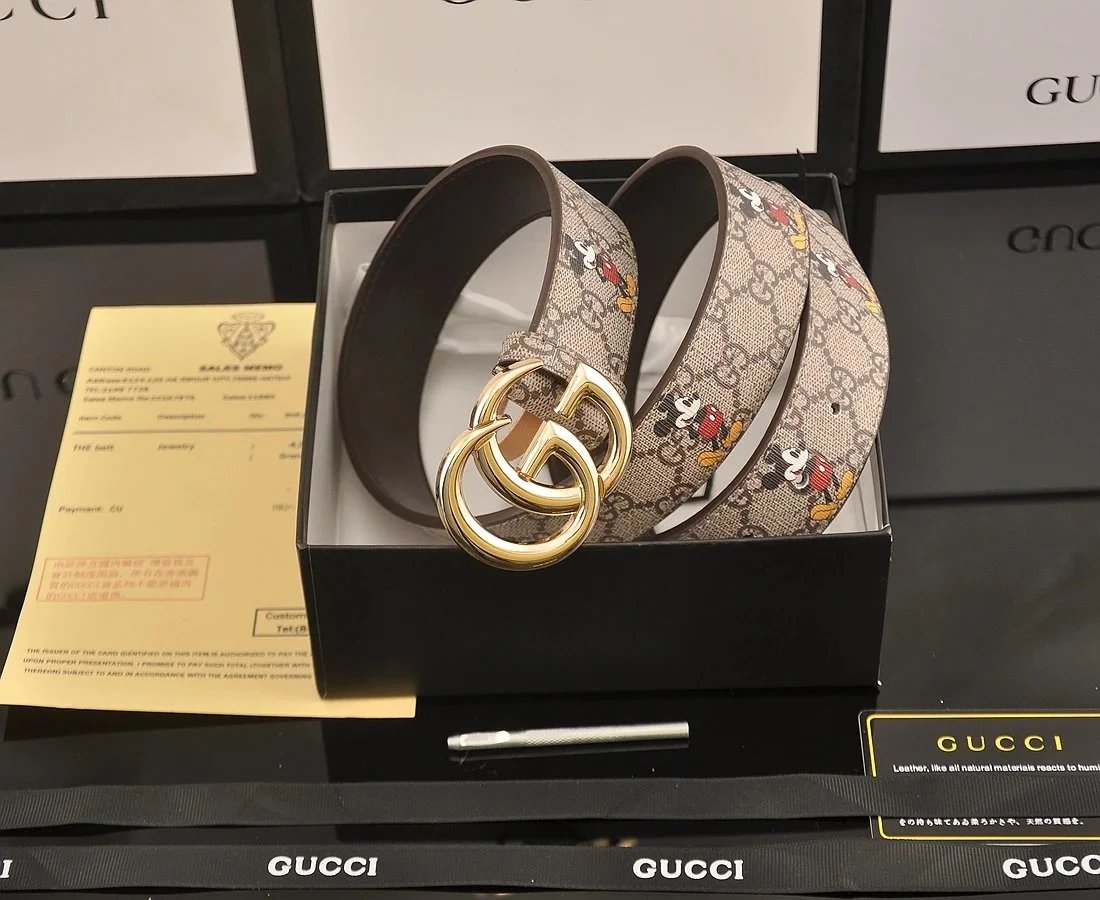 Gucci Disney x Gucci Bee Motif Belt Gray - 6