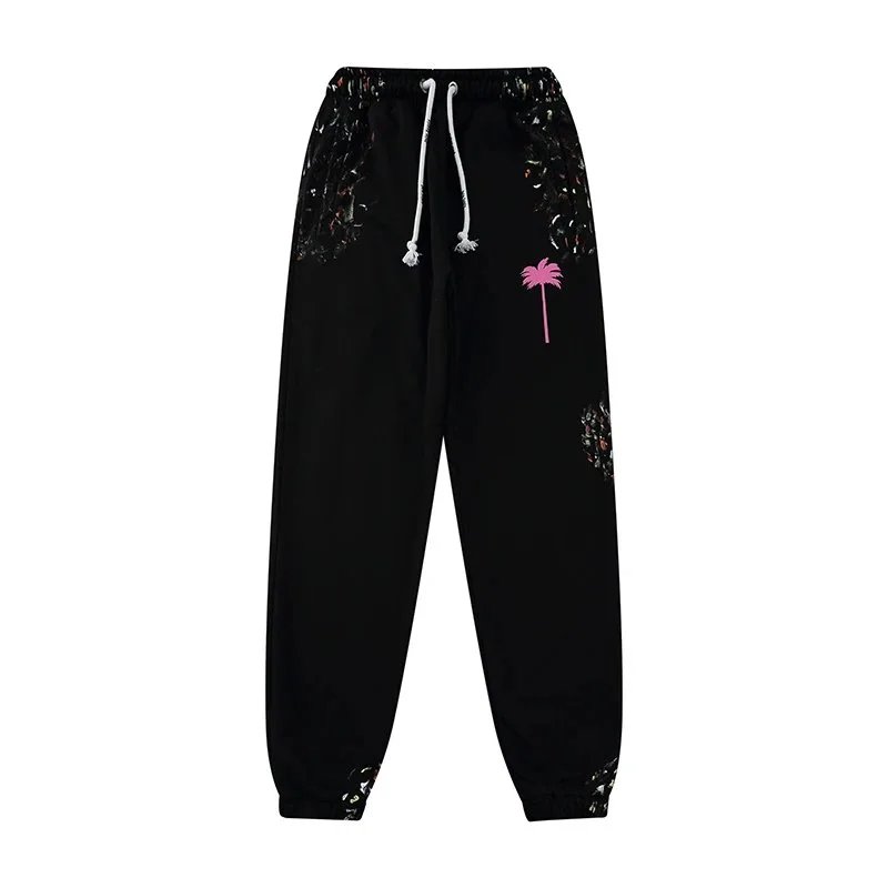 Palm Angels Track Pants Black with White Side Stripes and Gold Embroidery - 16