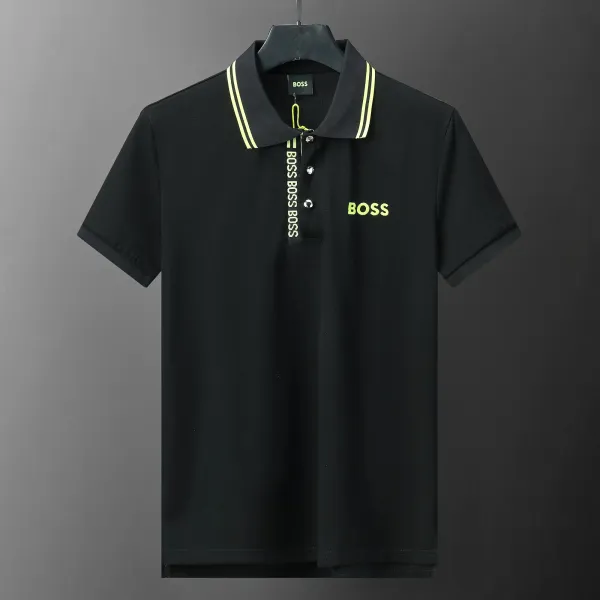 Hugo Boss Logo Polo Black with Yellow Trim Polo - 17