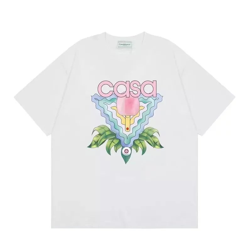 Casablanca Casa Blanca Heart Logo Oversized T-Shirt White T-Shirts - 4