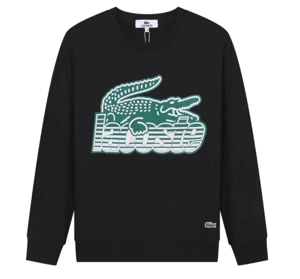 Lacoste Crocodile Logo Graphic Sweatshirt Gray Hoodie - 3