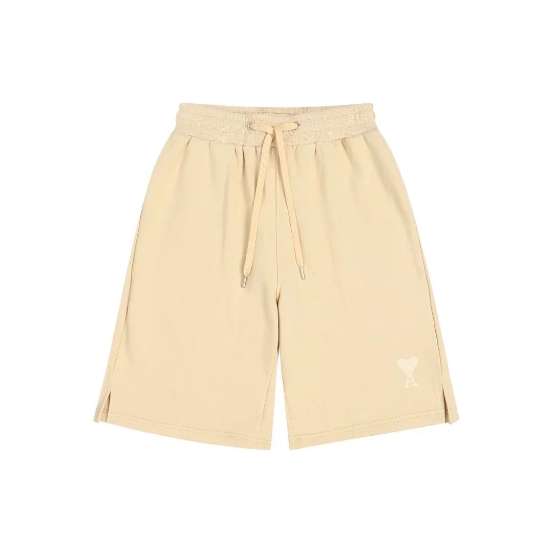 Ami Paris Heart Logo Shorts Beige - 45
