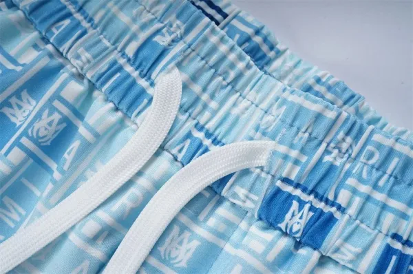 AMI Paris Logo Print Swim Shorts Blue Multicolor - 16