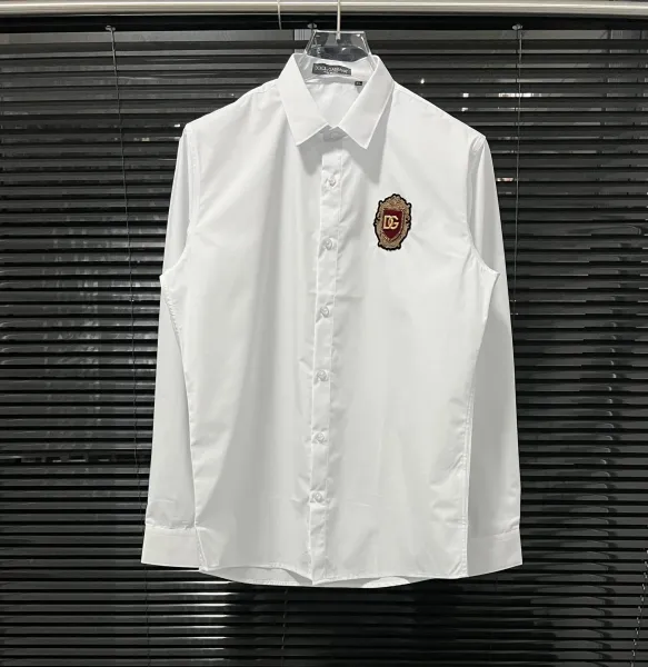 Dolce & Gabbana Embroidered Crest White Shirt - 22