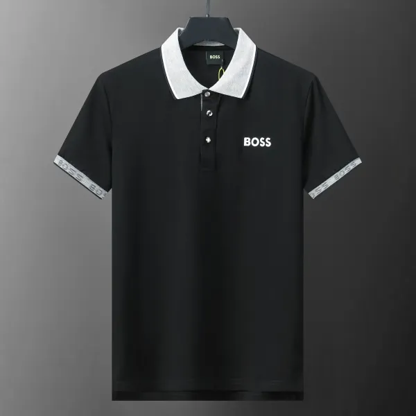 Hugo Boss Logo Polo Black with Yellow Trim Polo - 30