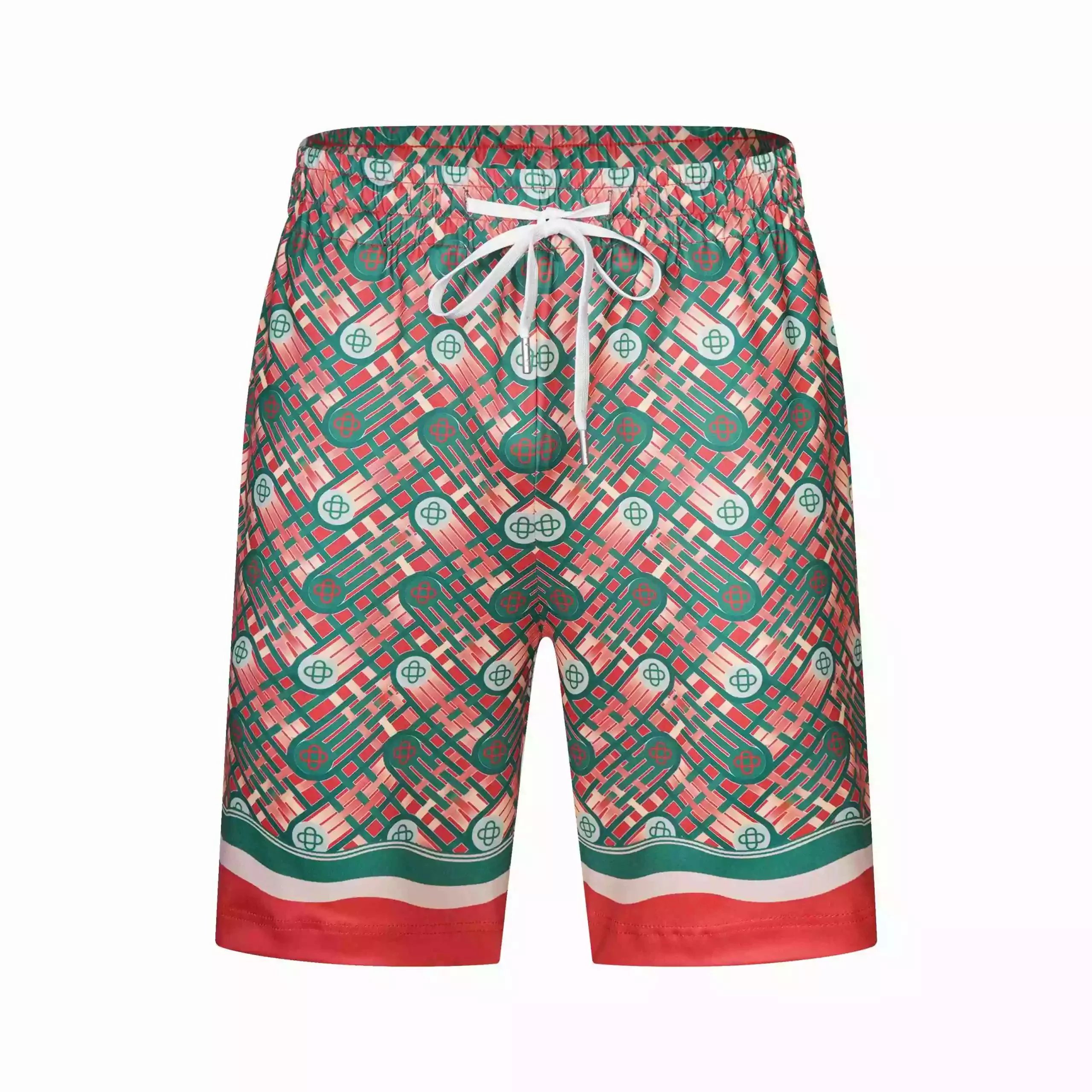 Design Wave Print Swim Trunks Blue Multicolor Shorts - 36
