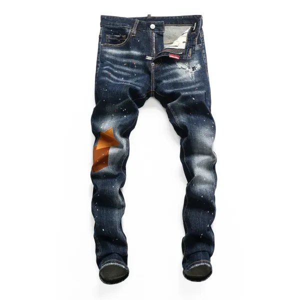Dsquared2 Paint Splatter Distressed Black Jeans - 26