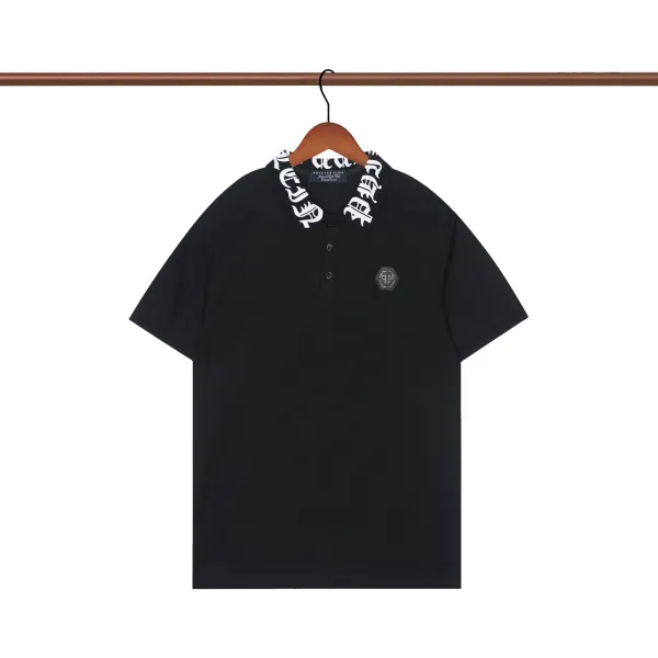 Versace Jeans Couture Shield Embroidered Polo Black Polo Shirt - 14