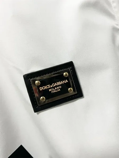 Dolce & Gabbana Embroidered Crest White Shirt - 9