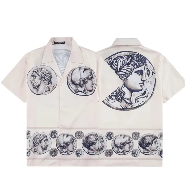 Dolce & Gabbana Embroidered Crest White Shirt - 38
