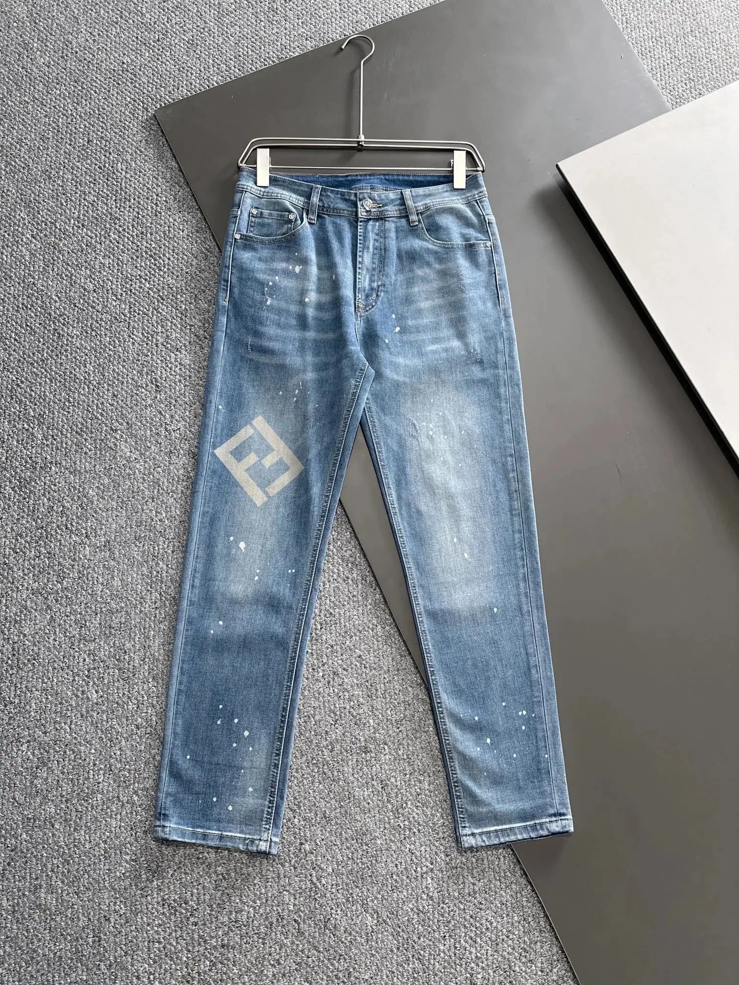 Fendi Embroidered Patch Denim Jeans Blue - 24