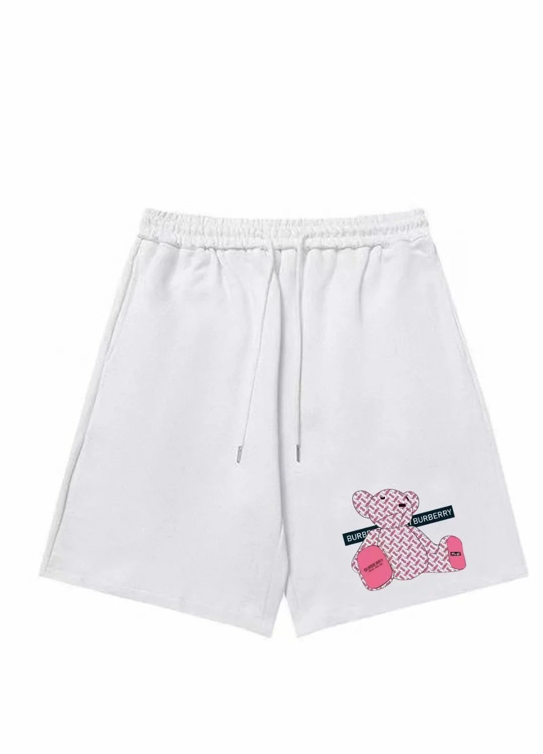 Burberry Thomas Bear Print Cotton Sweat Shorts White - 16