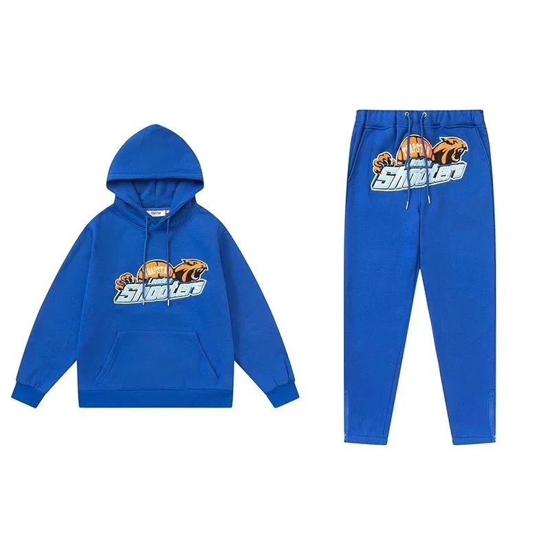 Trapstar Black and Blue Arch Logo Hoodie and Sweatpants Set - 11