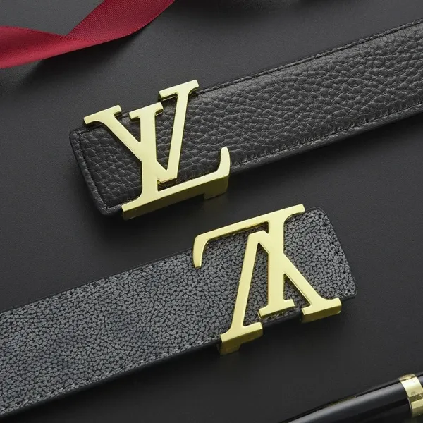 Louis Vuitton Reversible Belt Olive Green and Navy Leather Belt - 8