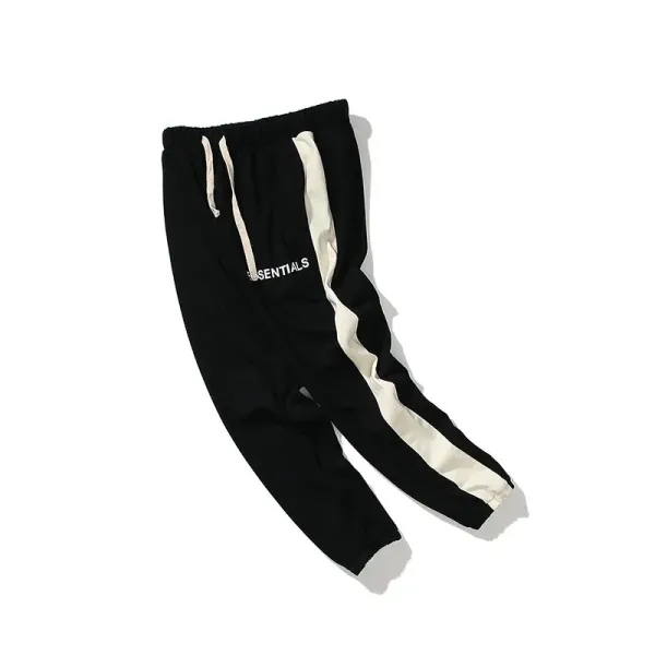 Essentials Track Pants Burgundy with Cream Side Stripes Sweatpants - 22