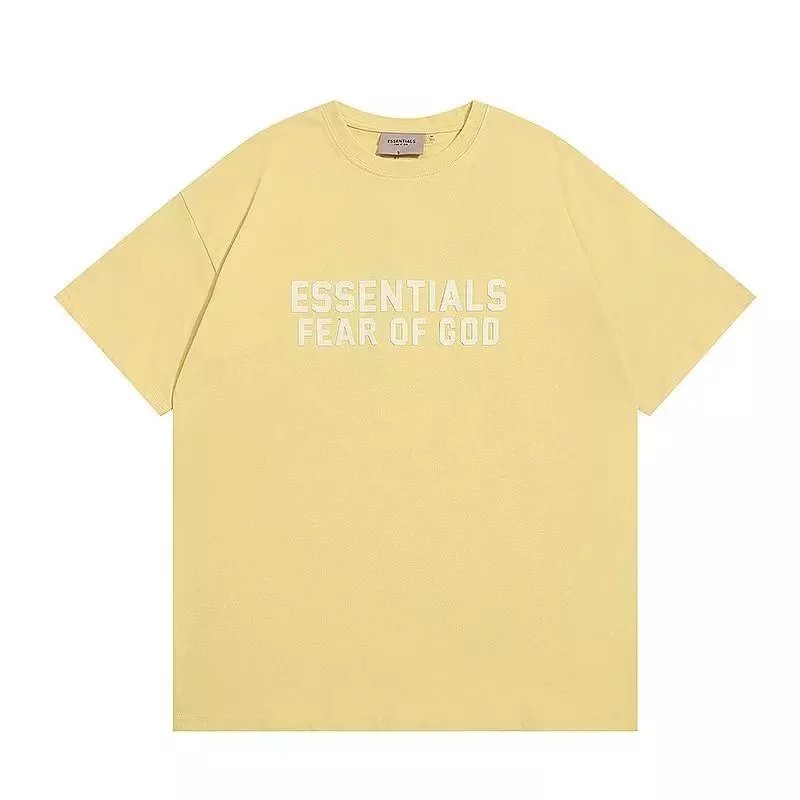 Fear of God Essentials Logo Print Beige T-Shirt and Shorts Set - 12