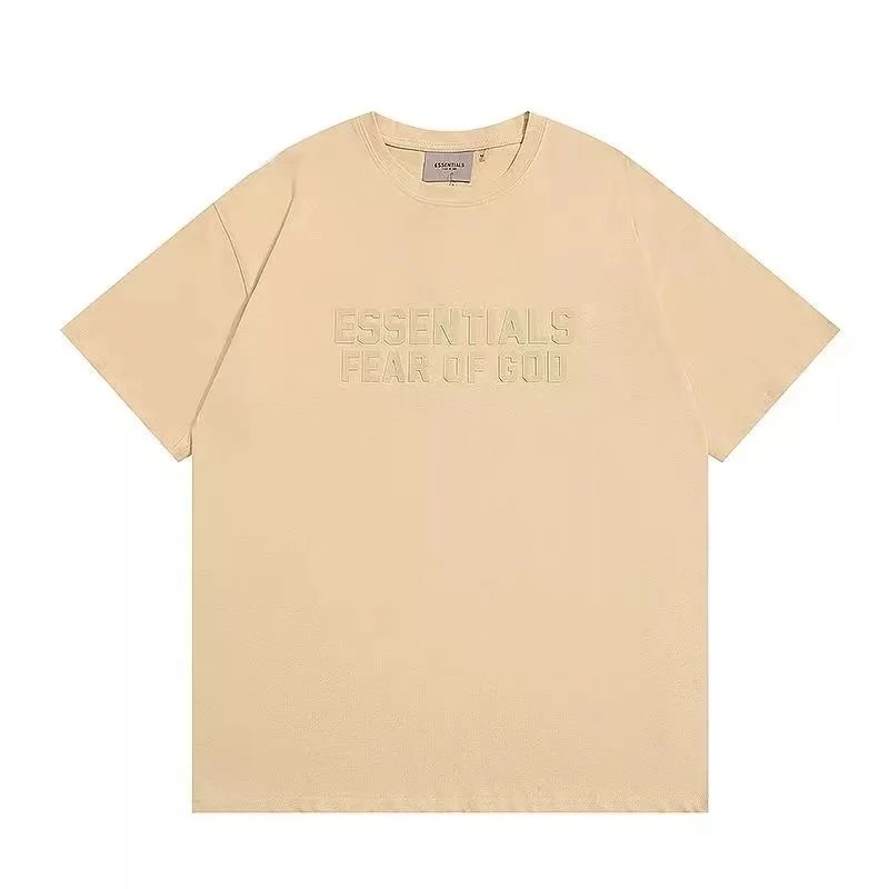 Fear of God Essentials Logo Print Beige T-Shirt and Shorts Set - 13