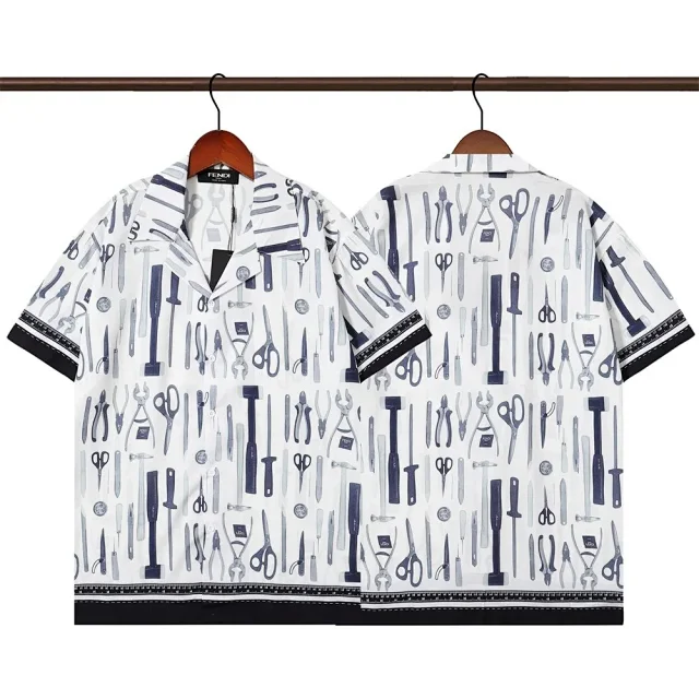 Fendi Shirts Short-Sleeve Printed Camp-Collar Shirt product detail image 10