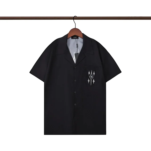 AMIRI Shirts Short-sleeve logo-print button-up product detail image 19
