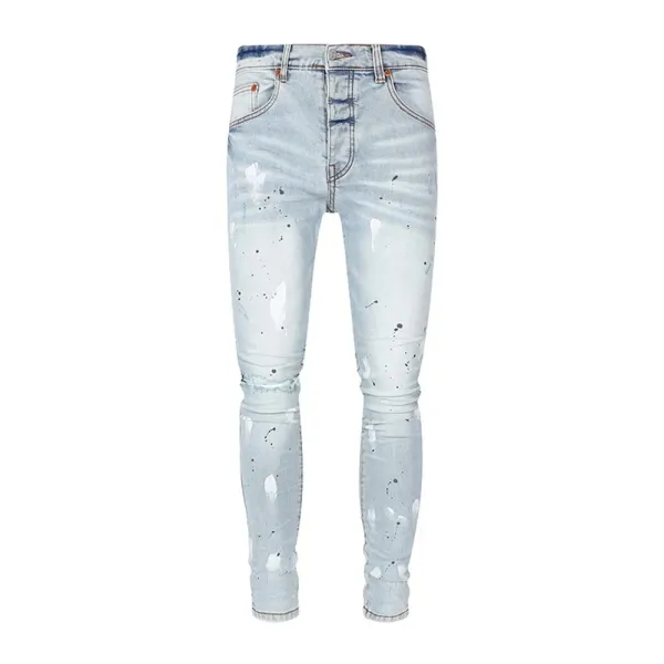 Off-White Paint Splatter Distressed Skinny Jeans - 26