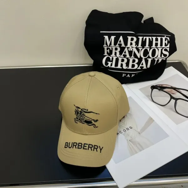 Burberry Logo Embroidery Baseball Cap Black - 21