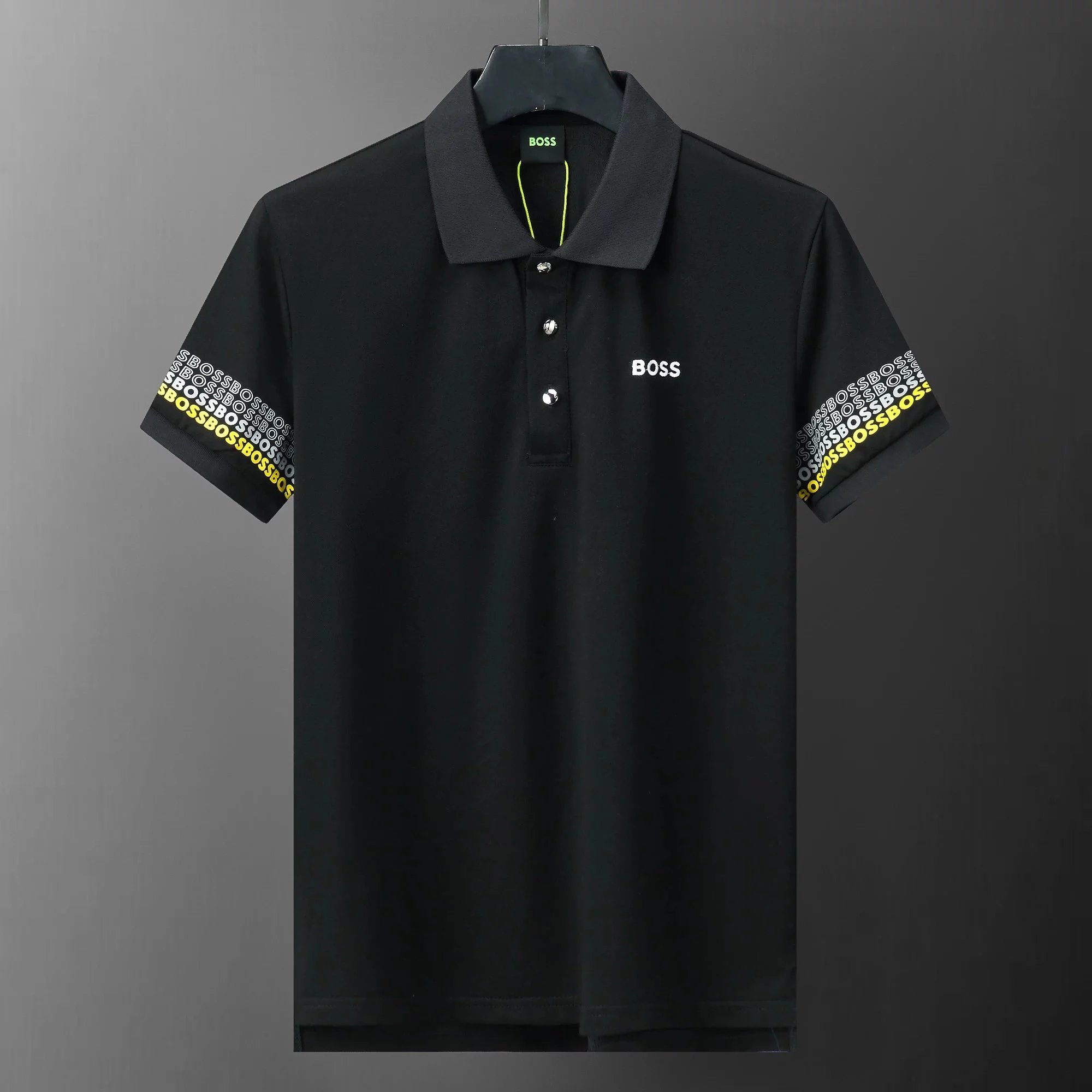 Hugo Boss Logo Polo Black with Yellow Trim Polo - 21