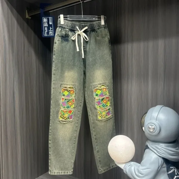 Louis Vuitton Monogram Pocket Detail Light Wash Jeans - 17
