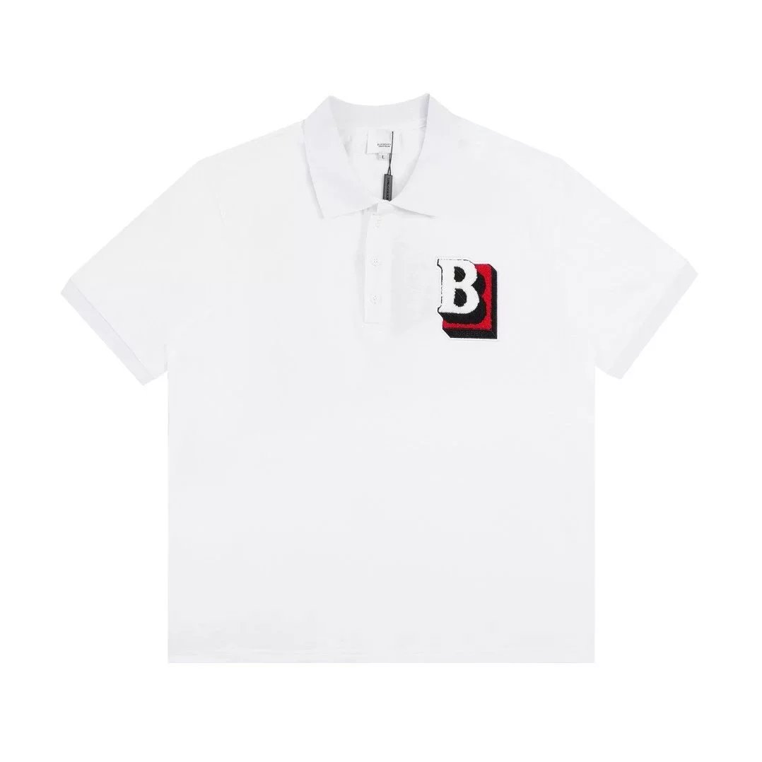 Burberry Leather-Patch Polo Black Polo Shirt - 5