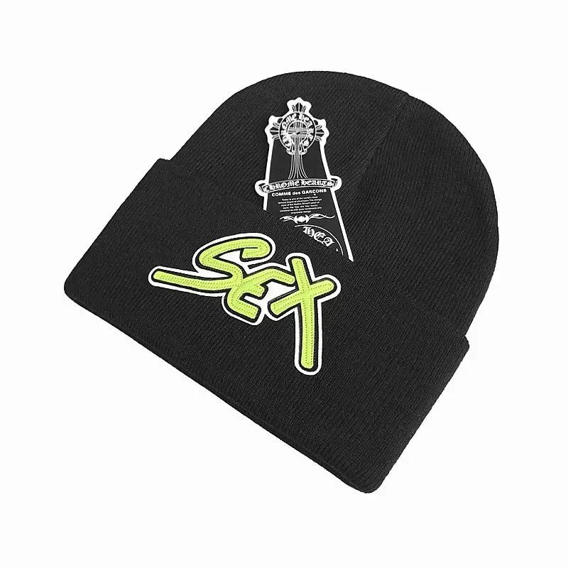 Chrome Hearts x Comme des Garçons Cross Embroidered Black Beanie - 14