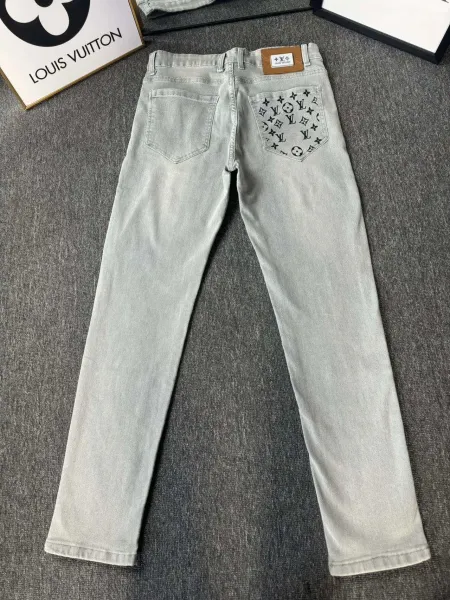 Louis Vuitton Monogram Pocket Detail Light Wash Jeans - 21