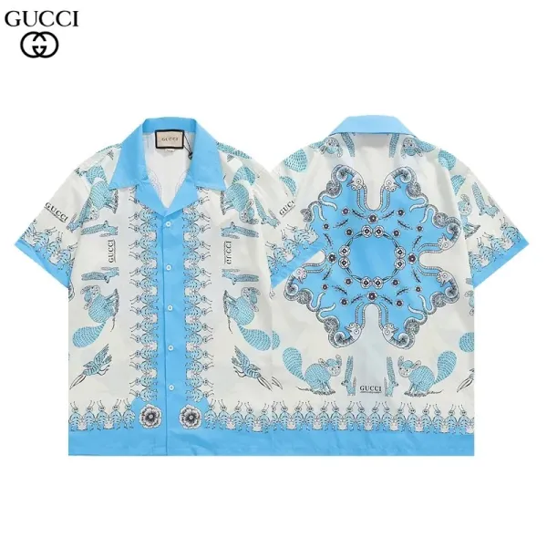 Gucci GG Embroidered Shirt White with Red-Green Trim - 32